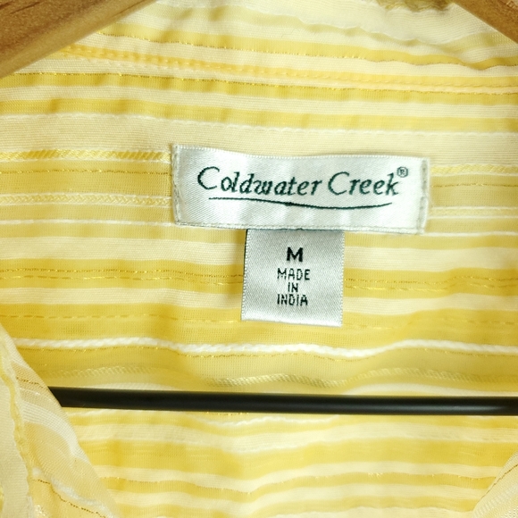 3/$25 Coldwater Creek stripe button up top Size M - Picture 4 of 6